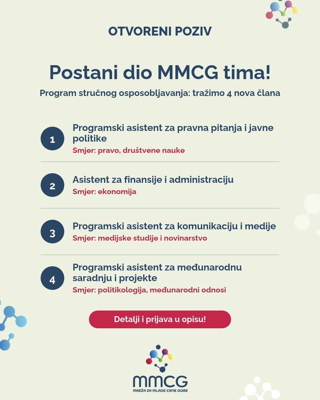 Postani dio MMCG tima kroz Program stručnog osposobljavanja!